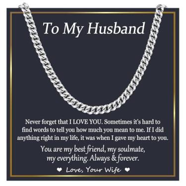 Imagem de EPIRORA Corrente de elos cubanos presentes para homens e meninos, colar cubano masculino de aço inoxidável de 6 mm, aniversário, Natal, Dia dos Namorados, presente de joias para filho, neto, sobrinho