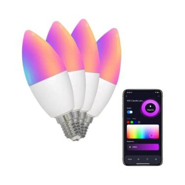 Imagem de Lâmpada LED Inteligente Dimmable WiFi E12 Candel 5W 110V RGB+CW+WW Con
