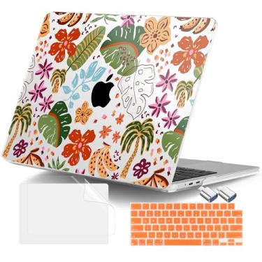 Imagem de DONGKE Capa para MacBook Air de 13,6 polegadas 2025 2024-2022 A3240 A3113 A2681 M4 M3 M2 Chip Touch ID, capa rígida de plástico e capa de teclado e adaptador tipo C para MacBook Air de 13 polegadas M4