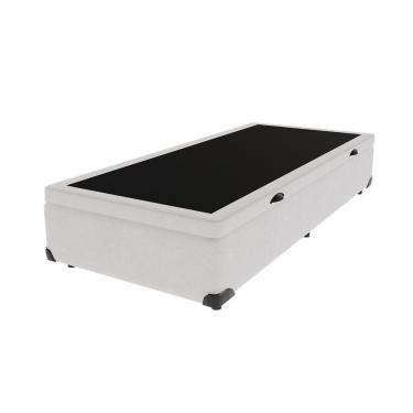 Imagem de Base Box Com Baú Solteiro Bege De Madeira 88cm Kazamix Branco