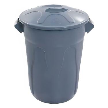 Imagem de Lixeira de Plástico Cinza 66cm com Tampa Sobreposta 100 Litros Cr100c Jsn Cesto Plastico com Tam