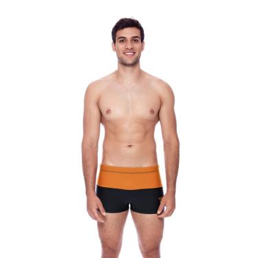 Imagem de Sunga Boxer Color Block - PRETO TANGERINA-Masculino