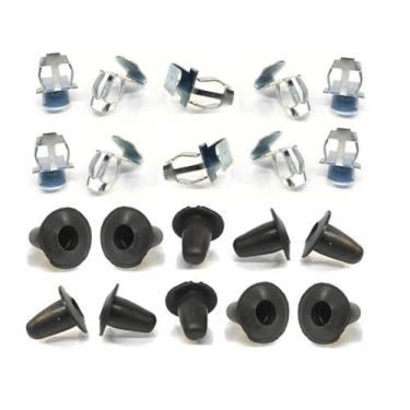 Imagem de Kit 10 Grampos Metal Revestimento + 10 Chupetas Borracha Forro Porta F