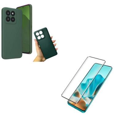 Imagem de Capa Case Verde Escuro + Película Curva 3D Moto Edge 60 Pro Tela Toda 