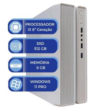 Imagem de PC MultiPC Slim Branco Core i3 8ªGen Memória 8GB SSD 512GB Windows11 I