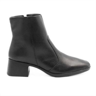 Imagem de Bota Zatta Bico Quadrado Salto Bloco Couro Clarice-Feminino