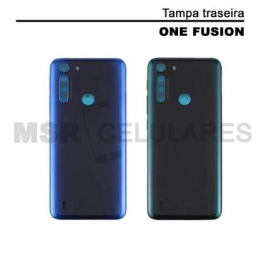 Imagem de Tampa traseira ORIGINAL celular MOTOROLA modelo ONE FUSION, AZUL