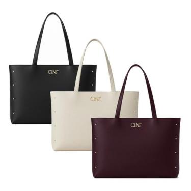 Imagem de Bolsa Feminina Sacola Grande Kit Com 3 Peças Universitária De Ombro Co