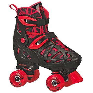Imagem de Roller Derby Skate infantil ajustável Trac Star para meninos cinza/preto/vermelho taman...