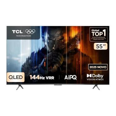 Imagem de TCL, QLED Smart TV, 55”, 55P8K, 4K UHD, Google TV, 144Hz, Google Assistente, Dolby Vision, Dolby Atmos, Design Sem Bordas