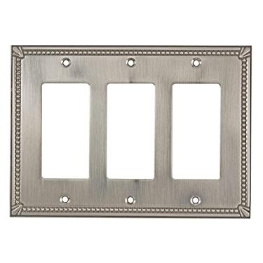 Imagem de Richelieu Hardware BP86111195 Placa de parede decorativa tradicional de 3 entradas, níquel escovado