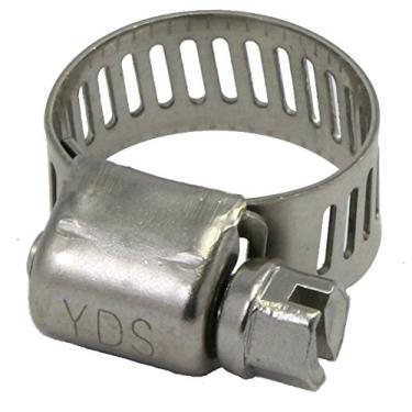 Imagem de YDS All 300 Grau Aço Inoxidável Mini Braçadeira de Mangueira, Unidade de Verrugas, SAE Tamanho 2, 1/4" a 1/2" Diâmetro da Faixa, 0,35" Largura de Banda (Pacote com 10), Y249-09W013, Prata, 1/4" to 1/2"