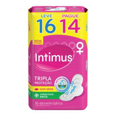 Imagem de Absorvente Intimus Gel Cobertura Seca Com Abas Leve 16 Pague 14 Unidades