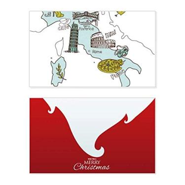 Imagem de Mapa da cidade da Itália, padrão de bandeira nacional, feriado, feriado, cartão de felicitações, mensagem de Natal