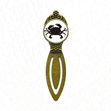 Imagem de Marcador de livro retrô com estampa de caranguejo preto para escritório