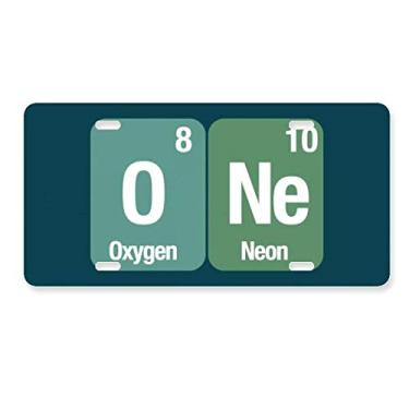 Imagem de DIYthinker Um elemento químico ciência placa de licença decoração aço inoxidável automóvel etiqueta