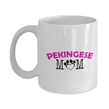 Imagem de Caneca divertida para casal Pequinês – Pai Pequinês – Mãe Pequinesa – Presentes para amantes de Pequinês – Ideia única de presente de cerâmica (Mom)