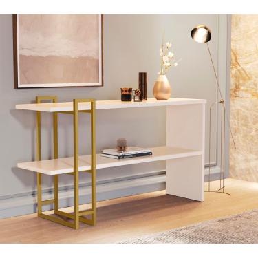 Imagem de Aparador Pés De Ferro JB Bechara 4034 Luxo - Pérola/Dourado