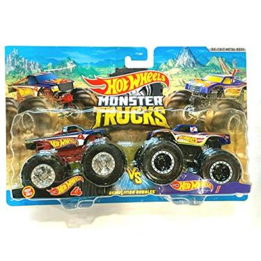 Imagem de DieCast Hotwheels Monster Trucks Demolition Doubles [Racing #4 vs #1] Escala 1:64 Pacote com 2