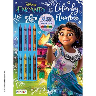 Imagem de Disney Encanto 32 p ginas cor por n meros livro de colorir e atividades com 8 giz de cera brochura 51726 Bendon
