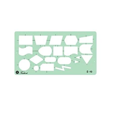 Imagem de Gabarito de Fluxogramas, Trident, Acrílico Azulado 13.5 x 8 cm, E-10