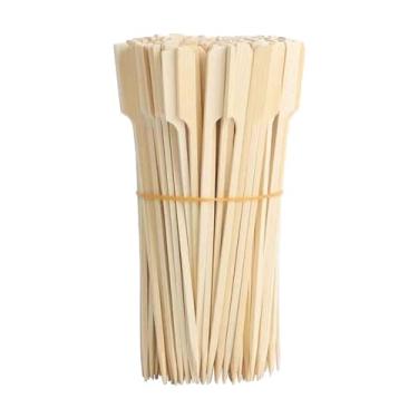 Imagem de Ioensy 100 pçs espetos de bambu espetos de churrasco ferramentas de panelas para churrasco espetos de aperitivos descartáveis para festa sanduíche frutas, 18cm