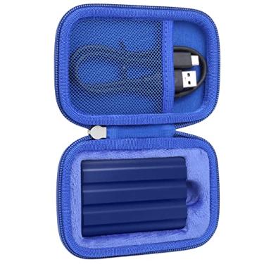 Imagem de Khanka Capa de viagem rígida de substituição para Samsung T9/T7 / T7 Shield unidade de estado sólido portátil, SSD externo - USB 3.2-1TB 2TB, apenas capa (azul)