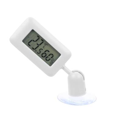 Imagem de Yardwe Higrômetro De Répteis Medidor De Umidade Digital Copo De Sucção Ventosas Para Vidro Réptil Digital Dispositivo De Medição De Temperatura Abdômen Girar Termômetro Branco Número