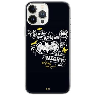 Imagem de ERT GROUP Capa de celular para Apple iPhone 13 PRO MAX original e oficialmente licenciada DC padrão Batman 014 otimamente adaptada à forma do celular, capa feita de TPU