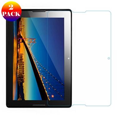 Imagem de INSOLKIDON Pacote com 2 unidades, compatível com tablet Lenovo A7600, película de vidro temperado, capa completa, ultra transparente, protetor de tela premium 3D, vidro protetor de tela 10,1 polegadas