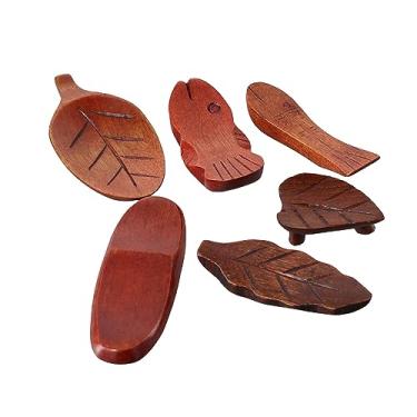 Imagem de Vctitil Pacote com 6 pauzinhos de madeira feitos à mão, suporte de colher, garfo e faca para decoração de mesa de jantar em casa premium natural (1)