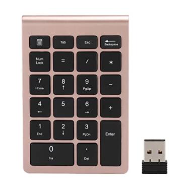 Imagem de Teclado Numérico Sem Fio de 22 Teclas USB Plug Play Scissor Foot Key Cap Design Ergonômico (Rosa ouro)