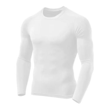 Imagem de Camiseta Térmica Segunda Pele Proteção Uv Feminino Masculino Malha Fria (BRANCO, P)