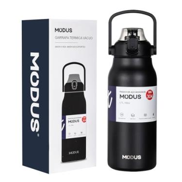 Imagem de Garrafa Termica de Aço Inoxidável Isolada de Grande Capacidade com Canudo 1700ml (Preto)