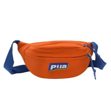 Imagem de ZGMYC Pochete infantil para meninos e meninas, moda, lona, pequena, bolsa de cinto ajustável para esportes e corrida, Laranja, one size, Tendência