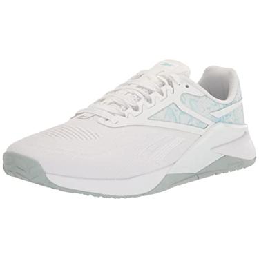 Imagem de Reebok Tênis feminino Nano_X2 Fitness Workout Athletic and Training, Branco/cinza à beira-mar/menta, 34