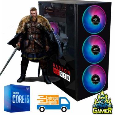Imagem de Gabinete Gamer Sobraltec + Fonte EVGA 600W + Cooler RGB + Placa Mãe Gi