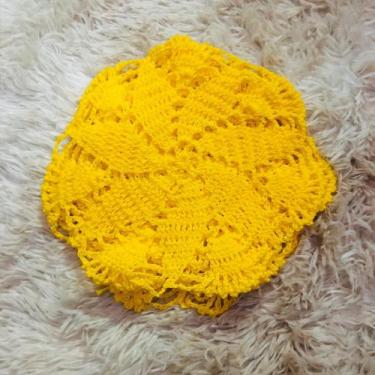 Imagem de Toalhinha 5 Peças Coloridas croche feito a mao - ricatex, Amarelo
