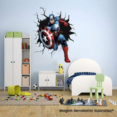 Imagem de Adesivo De Parede Capitão América - Lojinha Da Luc Adesivos