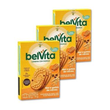 Imagem de Biscoito Integral Belvita Mel E Cacau Kit 3 Caixas 75G