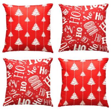 Imagem de Kit 4 Capas de Almofada de Natal Natalina Decorativas 45 x 45 - Millen