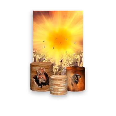 Imagem de Painel De Festa Vertical 1,50 x 2,20 + Trio De Capas Cilindro - Planet