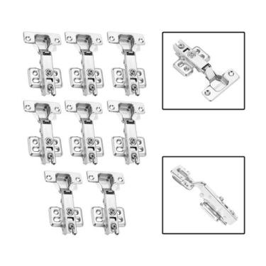 Imagem de Kit 8 Dobradiças Retas Bumper Flat 105º Anti-Impacto 35Mm - Cermag