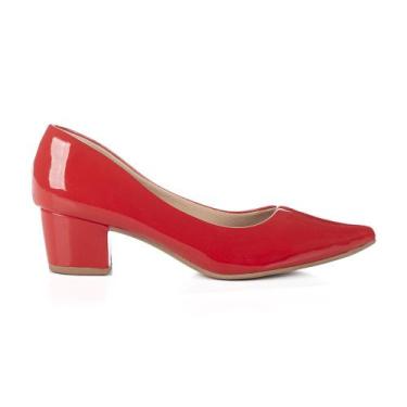 Imagem de Sapato Scarpin Moda Feminina Rafaela Salto Baixo Grosso 5 Cm - JJOJO, 