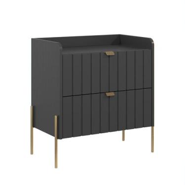 Imagem de mesa de cabeceira com gaveta grafite para quarto moriah 60cm - Aprire 