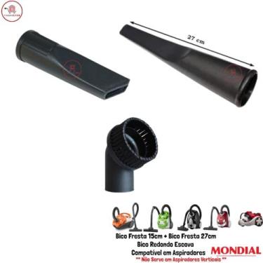 Imagem de Kit 3 Bicos Redondo Escova + Fresta 27cm + Canto 15cm Aspiradores Mond