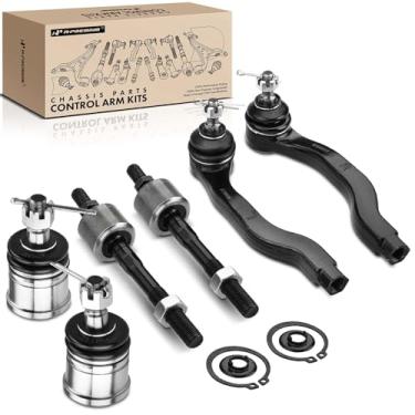 Imagem de A-Premium Conjunto de 6, junta esférica inferior dianteira, extremidade interna externa, compatível com Honda Civic 1988-1991, CRX 1988-1991