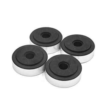 Imagem de uxcell 4 peças de plaquetas prateadas para CD Player Speaker Amplifier Feet Pads para carro doméstico