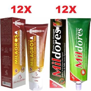 Imagem de Atacado Revenda 12 Pomada Milagrosa 150g + 12 Pomada Mil Dores 100g - 
