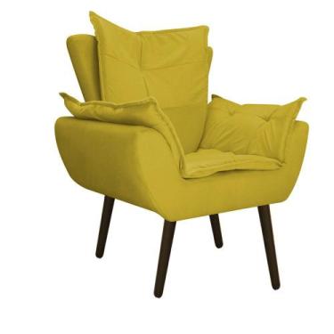 Imagem de Poltrona Decorativa Fenzzi Pés Palito Tabaco Sala de Espera Recepção S